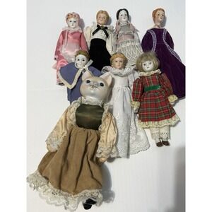 Vintage Bisque & Porcelain Doll Collection lot of 8